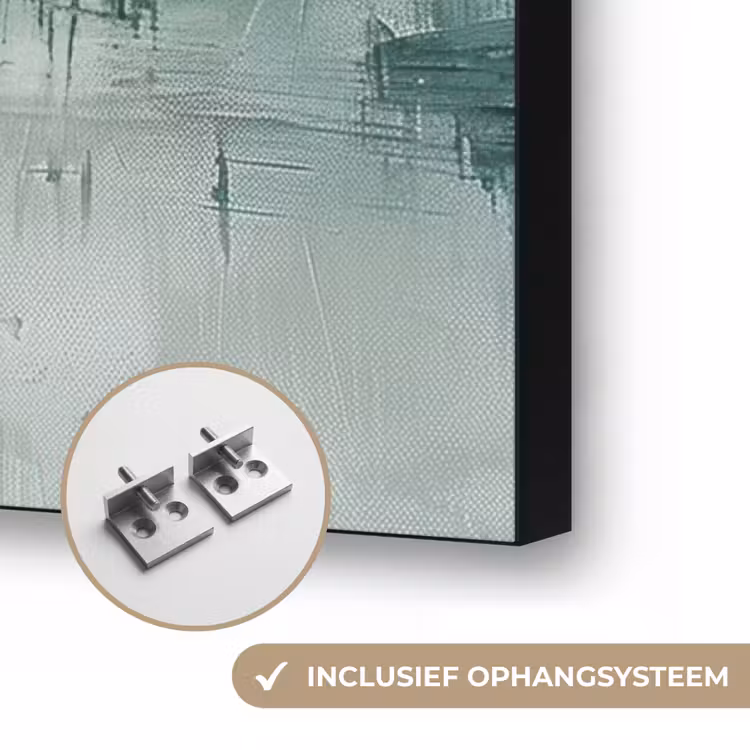 Groen - Modern - Abstract - Goud Textielframe zwart klein -USP_ophangsysteemNL