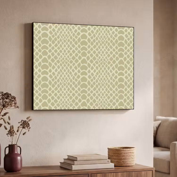 Groen - Patroon - Schubben Textielframe - compleet frame klein 947 -sfeer3