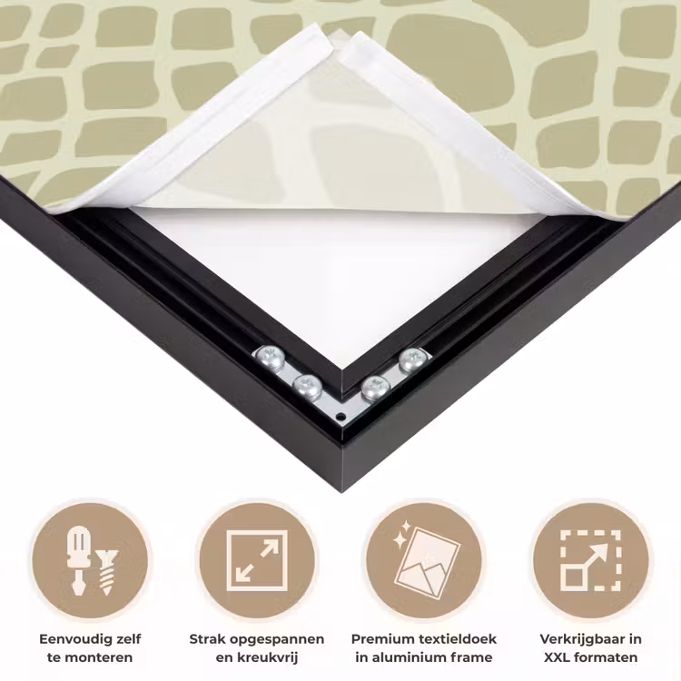 Groen - Patroon - Schubben Textielframe zwart klein 947 -USP_feed_closeupNL