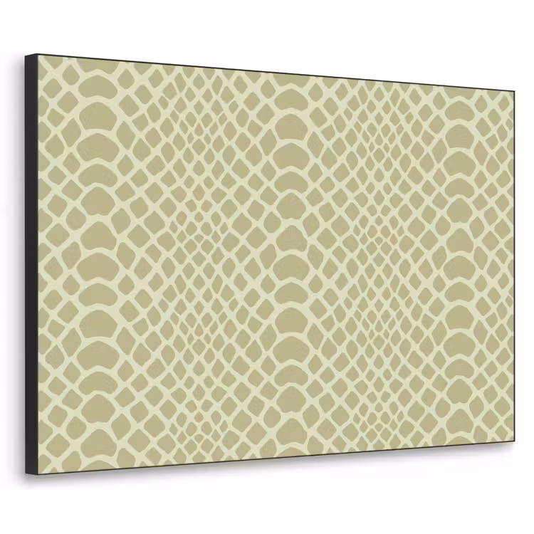 Groen - Patroon - Schubben Textielframe zwart klein 947 -3d