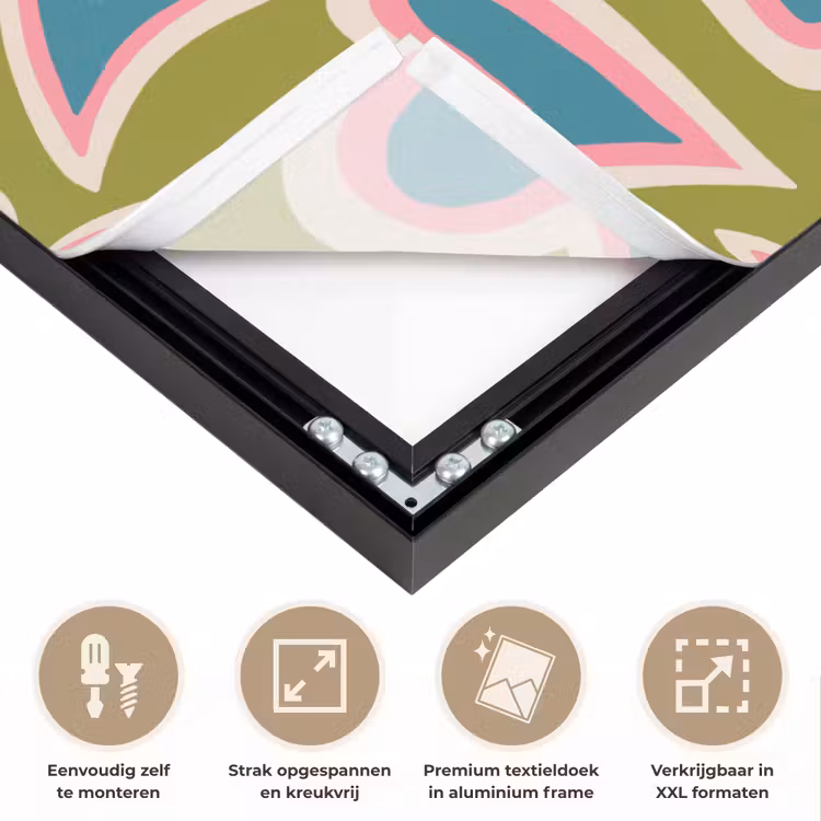 Groen - Retro - Hartjes - Patroon Textielframe zwart klein 947 -USP_feed_closeupNL