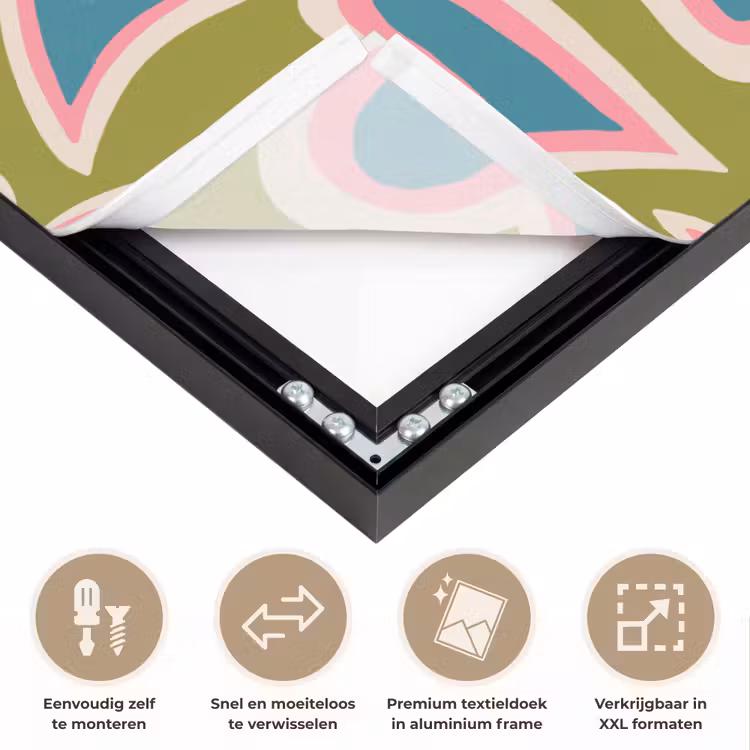 Groen - Retro - Hartjes - Patroon Textielframe zwart klein 947 -USP_closeupNL