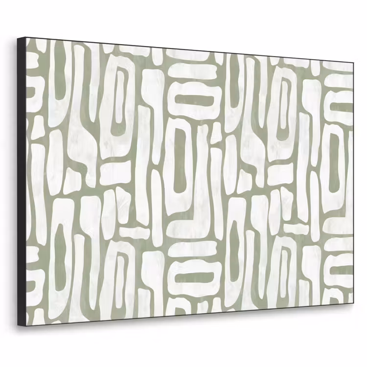 Groen - Wit - Kronkelen Textielframe - compleet frame klein 947 -3d