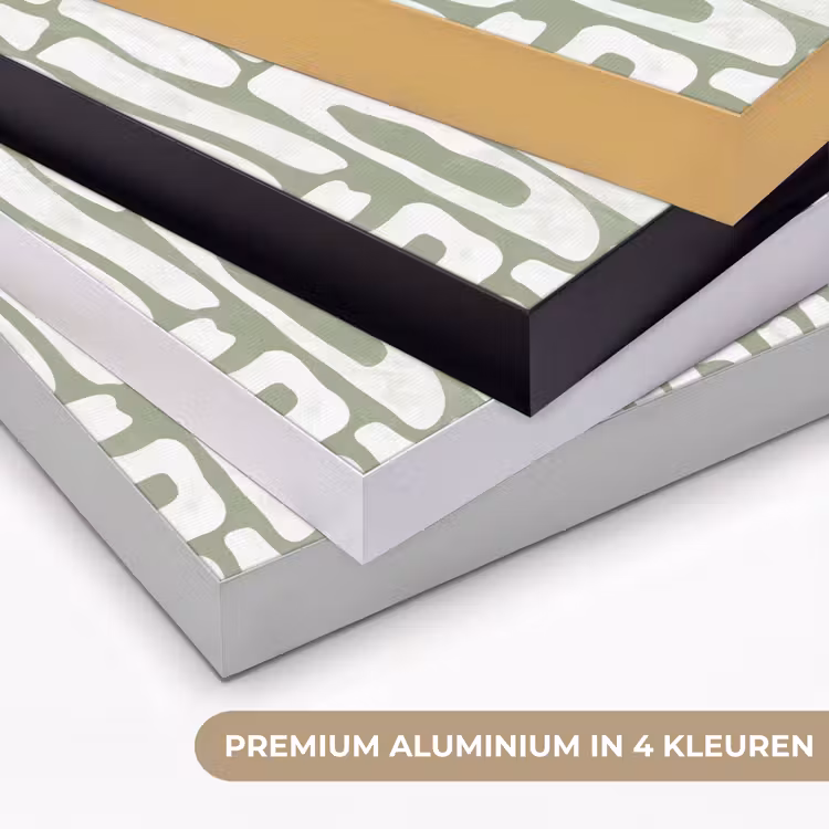Groen - Wit - Kronkelen Textielframe zwart klein 947 -USP_kleurenNL