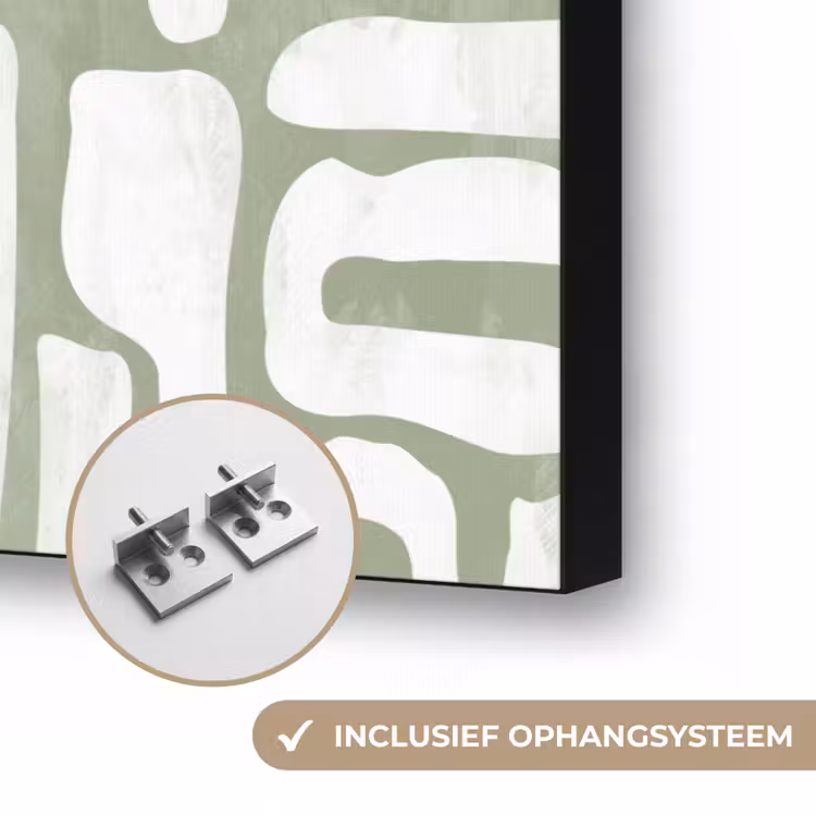 Groen - Wit - Kronkelen Textielframe zwart klein 947 -USP_ophangsysteemNL