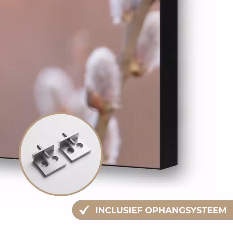 Groenling - Katjes - Lente - Natuur - Zacht Textielframe zwart klein -USP_ophangsysteemNL