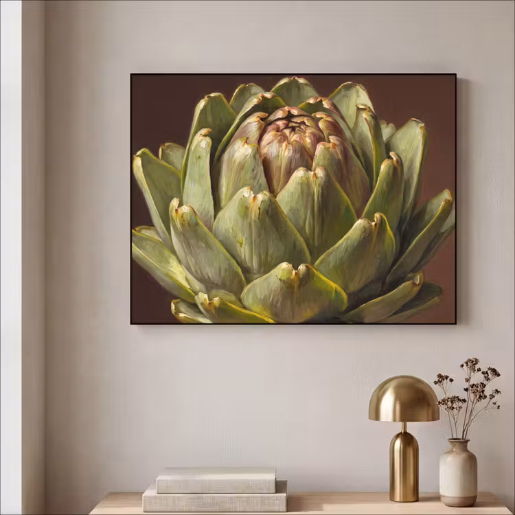 Art frame - Groente - Artisjok - Groen - Groente - Artisjok - Groen Textielframe zwart klein