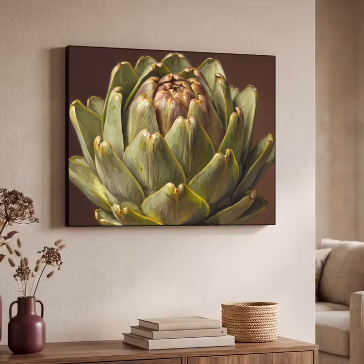 Art frame - Groente - Artisjok - Groen - Groente - Artisjok - Groen Textielframe zwart klein