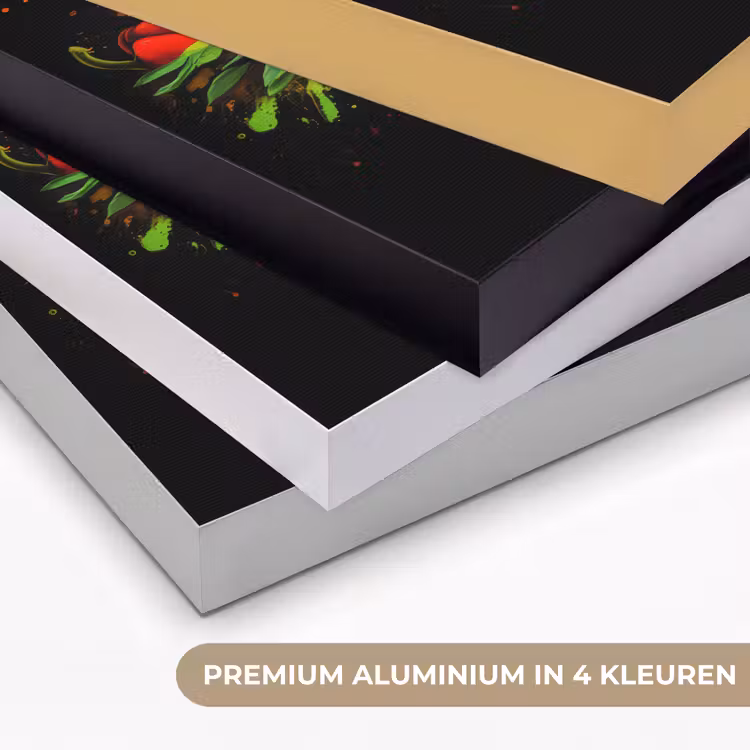 Groente - Eten - Kruiden - Graffiti - Koken Textielframe zwart klein -USP_kleurenNL