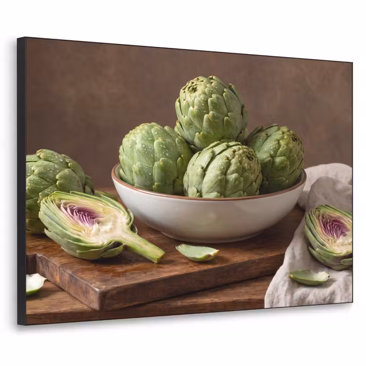 Art frame - Groenten - Artisjok - Keuken - Groenten - Artisjok - Keuken Textielframe zwart klein