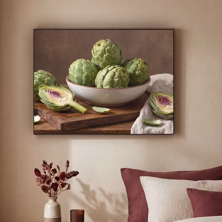 Art frame - Groenten - Artisjok - Keuken - Groenten - Artisjok - Keuken Textielframe zwart klein