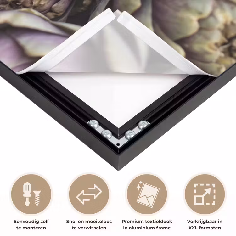 Art frame - Groenten - Vers - Eten - Groenten - Vers - Eten Textielframe zwart klein