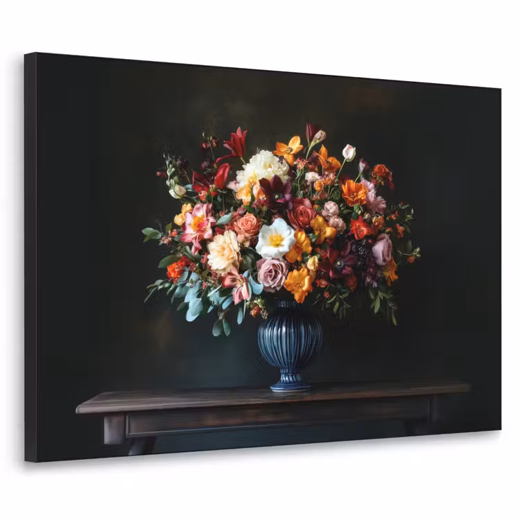 Groot - Bloemen - Vaas - Boeket Textielframe - compleet frame klein -3d
