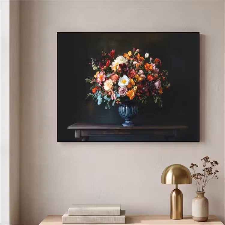 Groot - Bloemen - Vaas - Boeket Textielframe - compleet frame klein -sfeer2