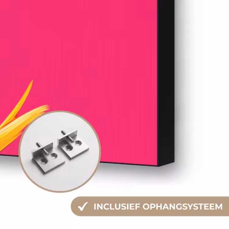Haan - Kleurrijk - Kimono - Roze Textielframe zwart klein -USP_ophangsysteemNL