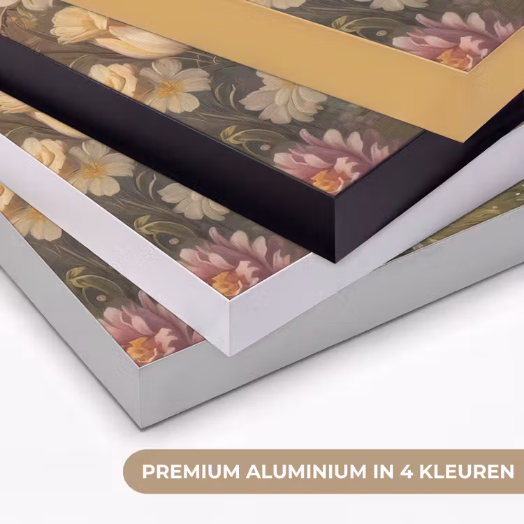 Haas - Stilleven - Bloemen Textielframe zwart klein -USP_kleurenNL