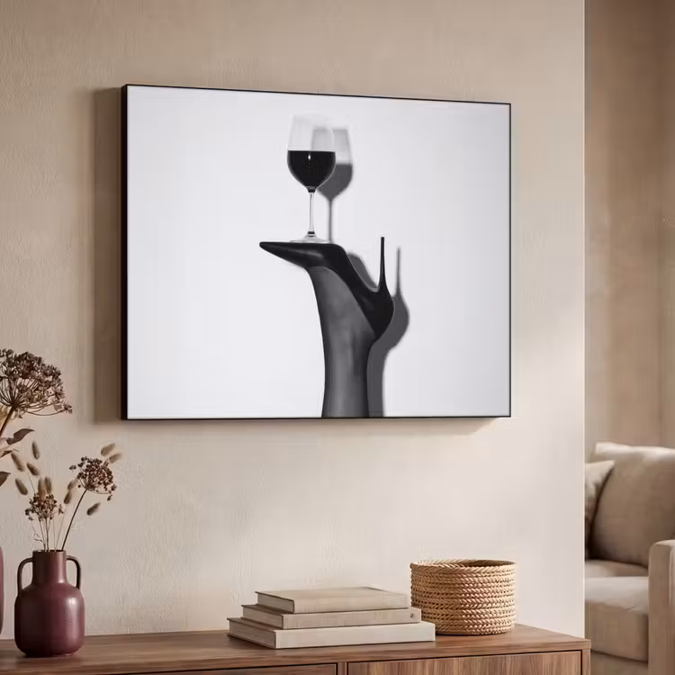 Hak - Wijn - Minimalistisch - Zwart Textielframe zwart klein -sfeer3