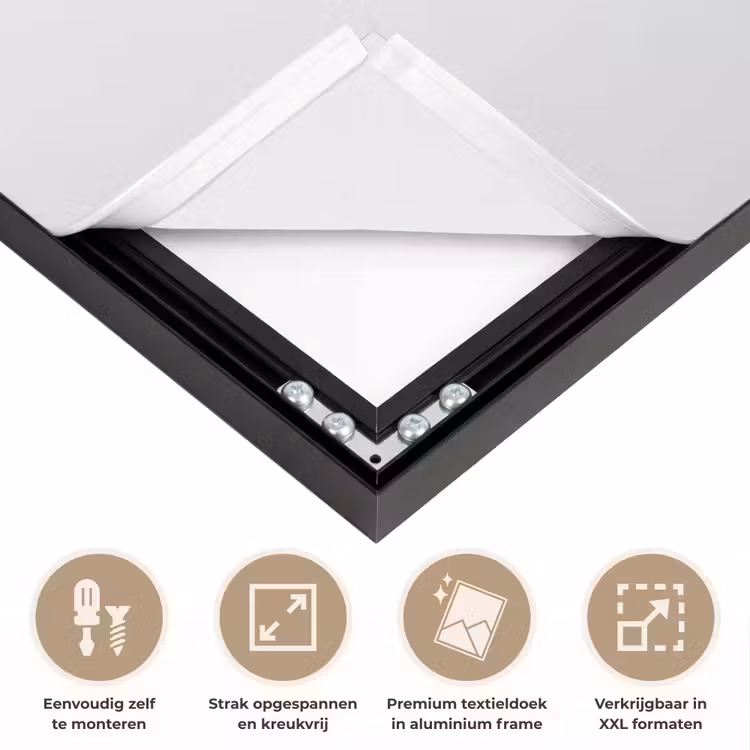 Hak - Wijn - Minimalistisch - Zwart Textielframe zwart klein -USP_feed_closeupNL