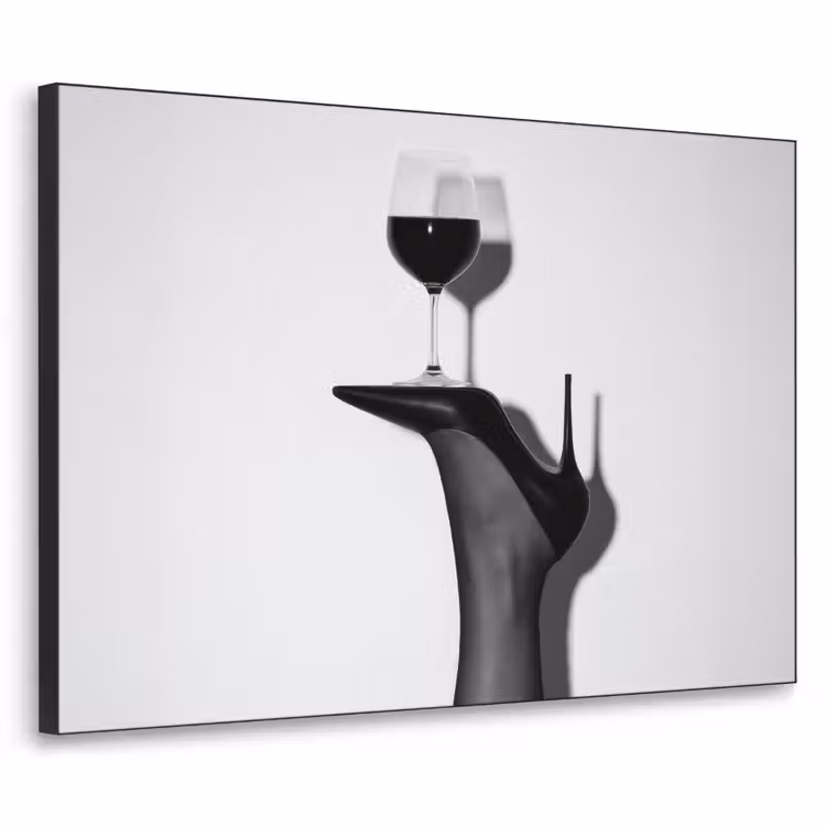 Hak - Wijn - Minimalistisch - Zwart Textielframe zwart klein -3d