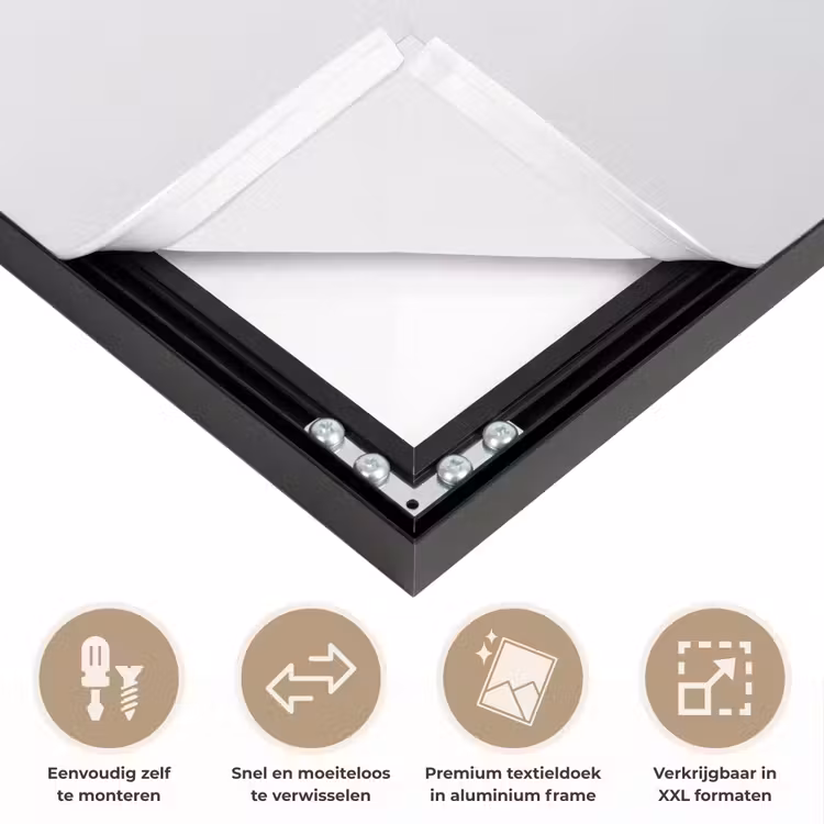Hak - Wijn - Minimalistisch - Zwart Textielframe zwart klein -USP_closeupNL