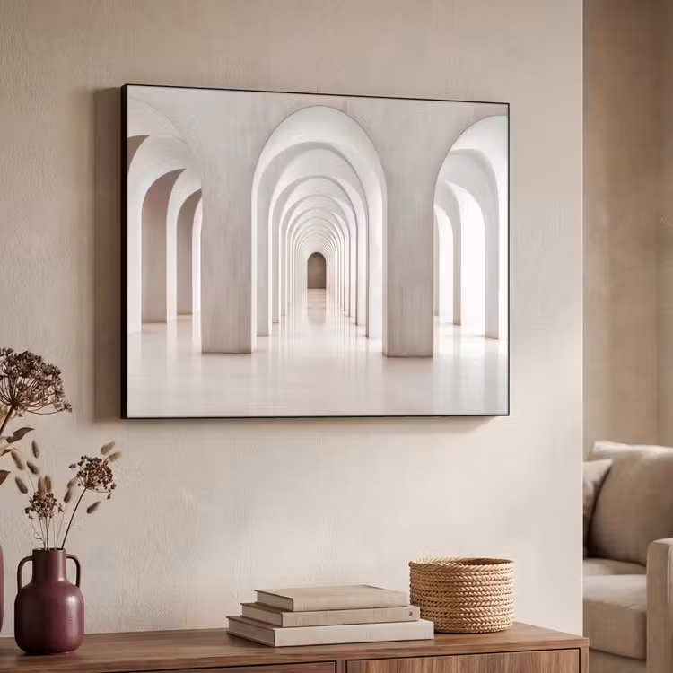 Hal - Bogen - Symmetrisch - Modern Textielframe zwart klein -sfeer3