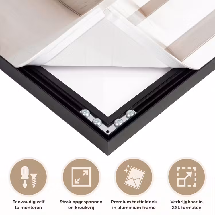 Hal - Bogen - Symmetrisch - Modern Textielframe zwart klein -USP_feed_closeupNL