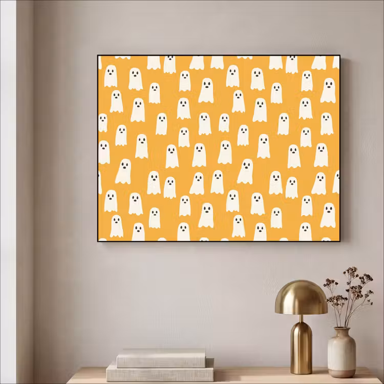 Halloween - Spookjes - Oker Textielframe zwart klein 947 -sfeer2