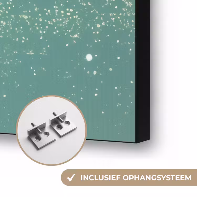 Hamburger - Illustratie - Sla - Kaas Textielframe zwart klein -USP_ophangsysteemNL