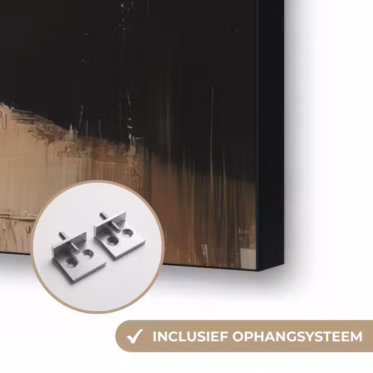 Hand - Gezicht - Strepen - Abstract Textielframe zwart klein -USP_ophangsysteemNL