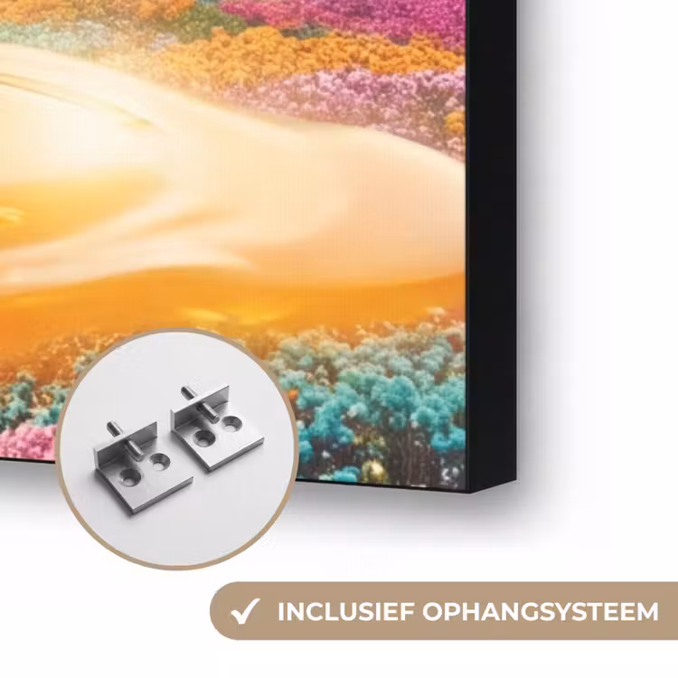 Art frame - Handen - Ei - Surrealisme - Handen - Ei - Surrealisme Textielframe zwart klein