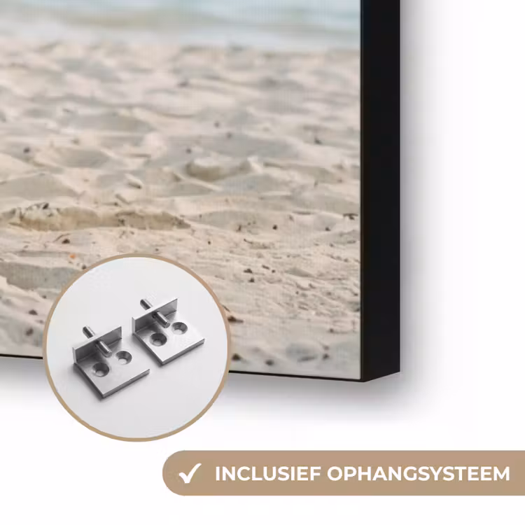 Hangmat - Strand - Wit Textielframe zwart klein -USP_ophangsysteemNL