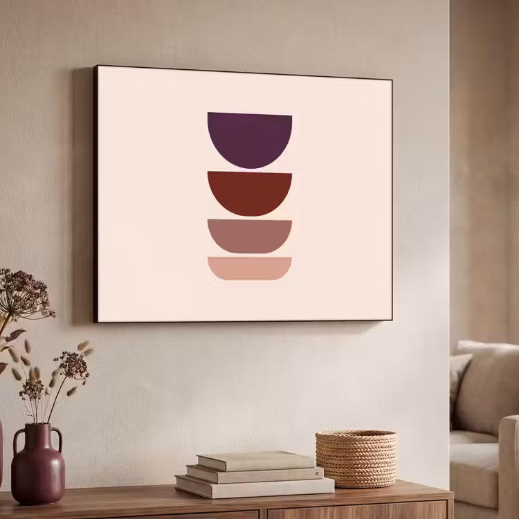 Harmonieus - Symmetrisch - Rood Textielframe zwart klein -sfeer3