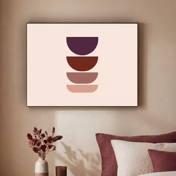 Harmonieus - Symmetrisch - Rood Textielframe zwart klein -sfeer1
