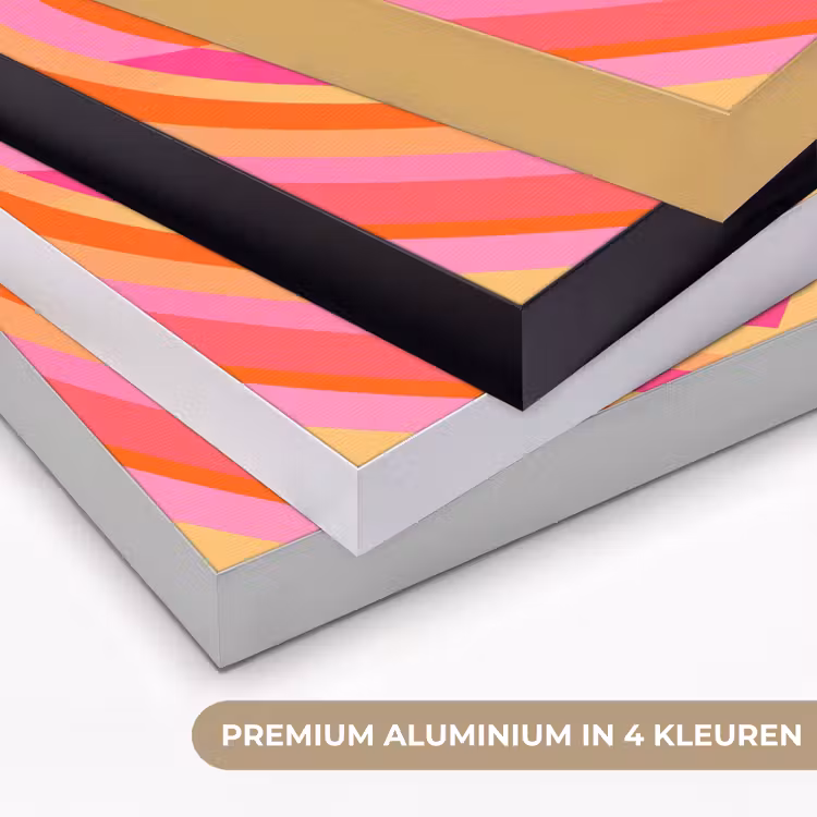 Hart - Concentrisch - Abstract - Liefde - Kleurrijk Textielframe zwart klein -USP_kleurenNL