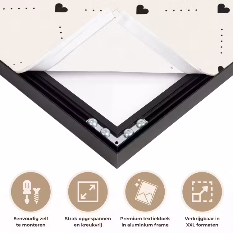 Hart - Dotline - Wit - Zwart Textielframe zwart klein 947 -USP_feed_closeupNL