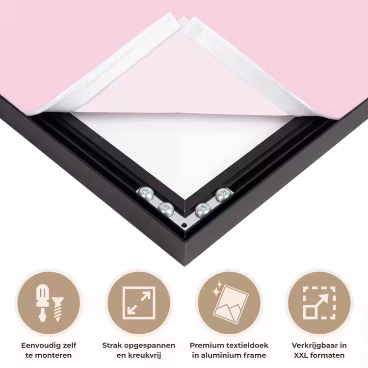 Hart - Frans - Valentijn - Roze Textielframe zwart klein -USP_feed_closeupNL