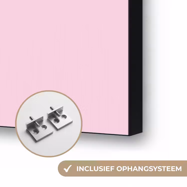 Hart - Frans - Valentijn - Roze Textielframe zwart klein -USP_ophangsysteemNL