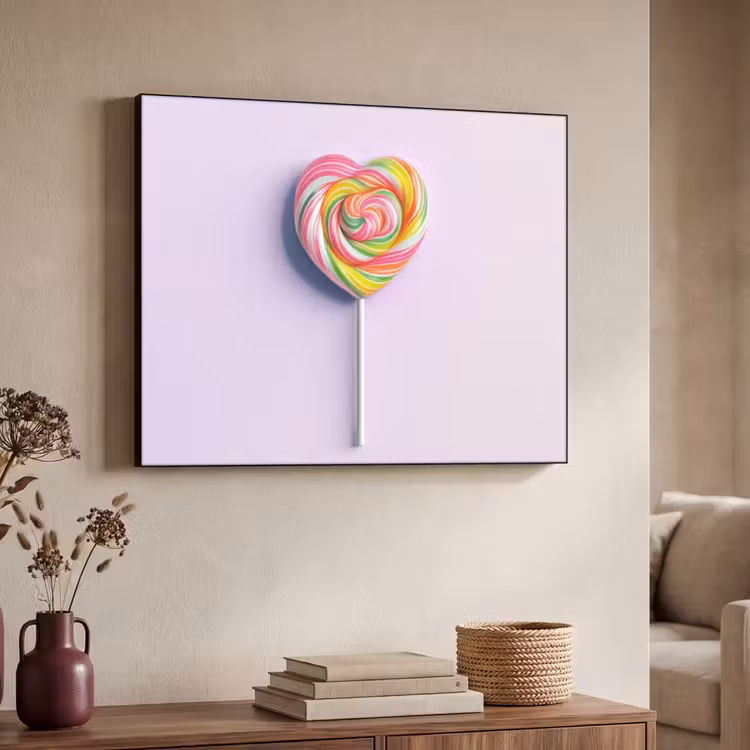 Hart - Lolly - Snoep Textielframe - compleet frame klein -sfeer3