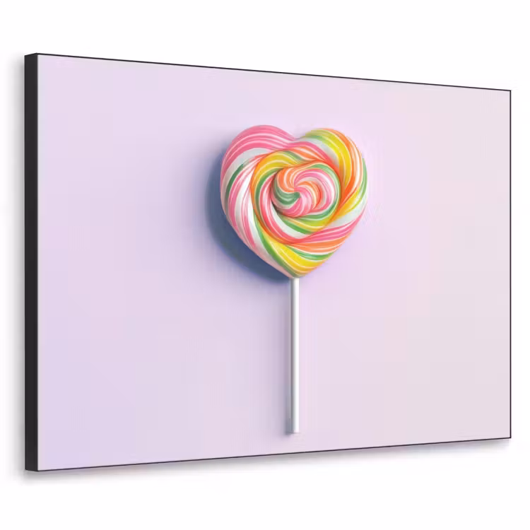 Hart - Lolly - Snoep Textielframe zwart klein -3d