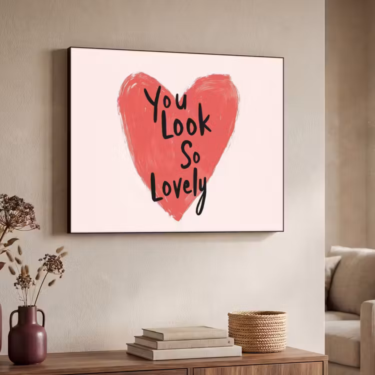 Hart - Rood - Valentijn Textielframe - compleet frame klein -sfeer3