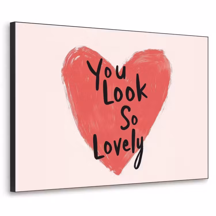 Hart - Rood - Valentijn Textielframe zwart klein -3d