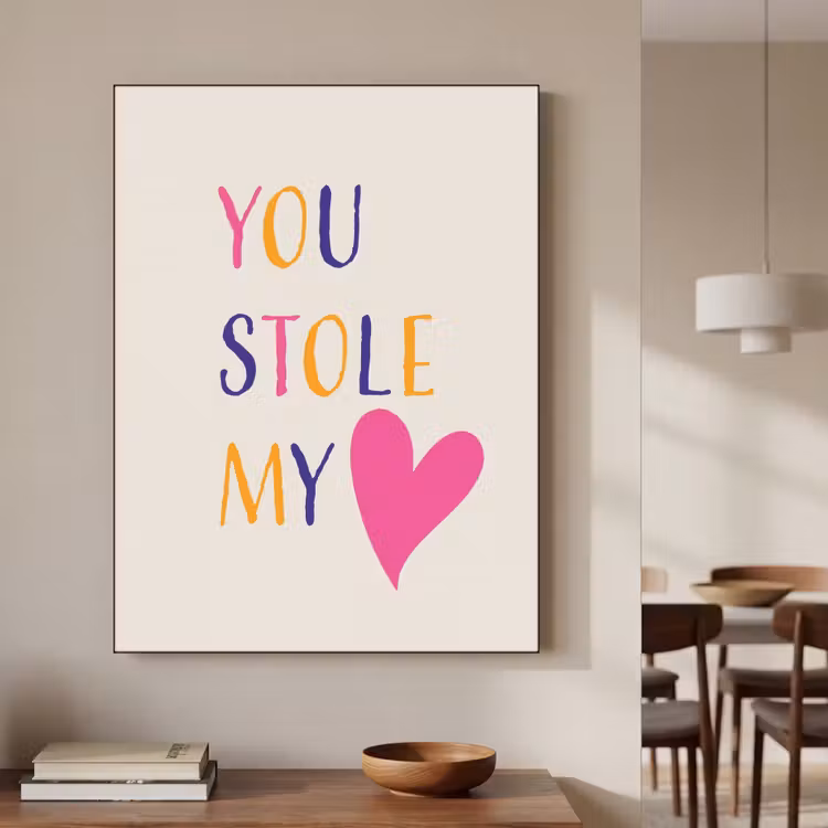 Hart - Valentijn - Tekst Textielframe - compleet frame klein -sfeer2