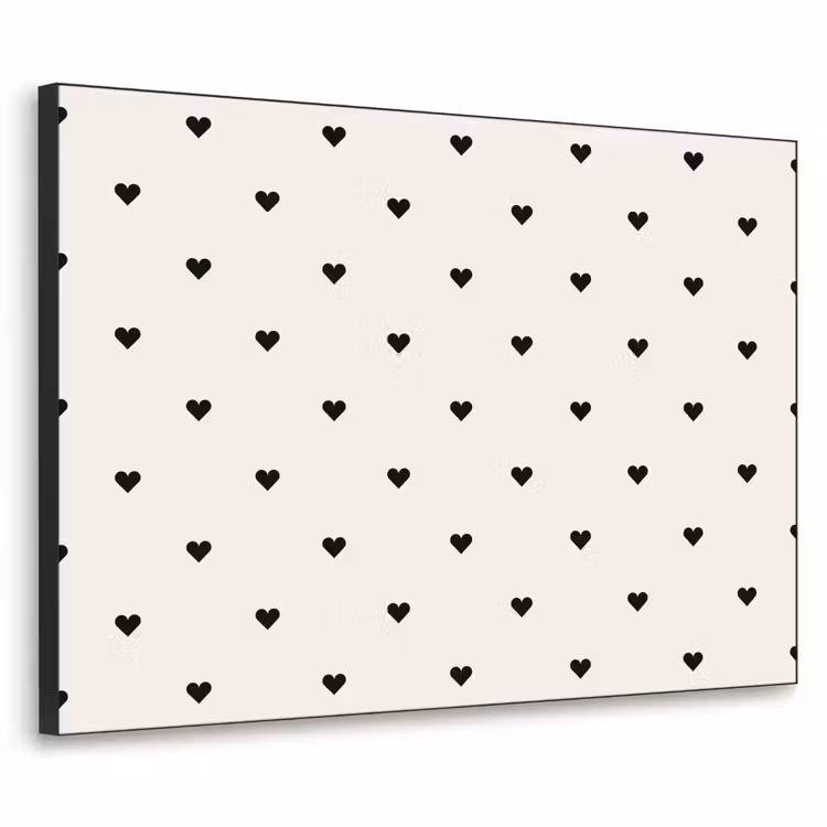 Harten - Liefde - Zwart - Wit Textielframe - compleet frame klein 947 -3d