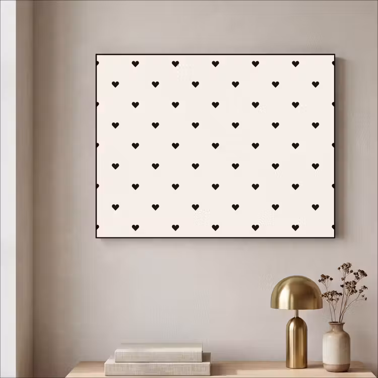 Harten - Liefde - Zwart - Wit Textielframe - compleet frame klein 947 -sfeer2