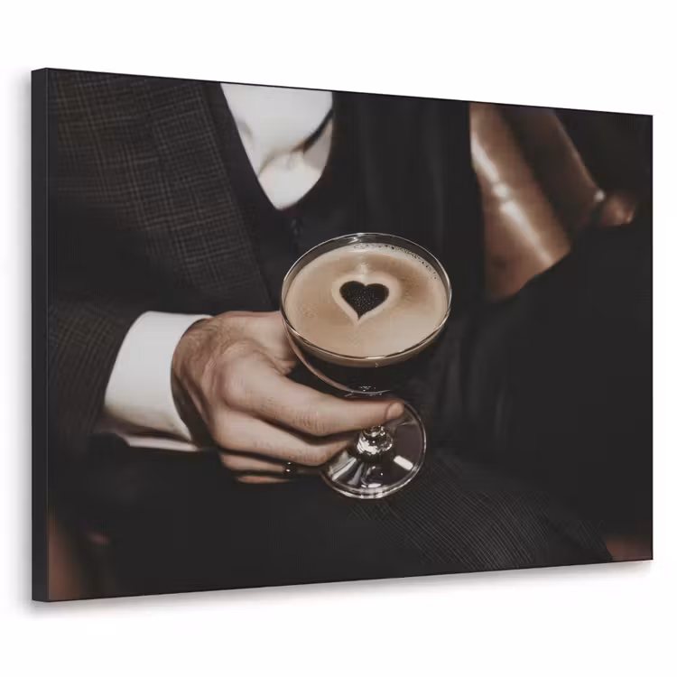Hartje - Cocktail - Espresso Martini - Hand Textielframe - compleet frame klein -3d
