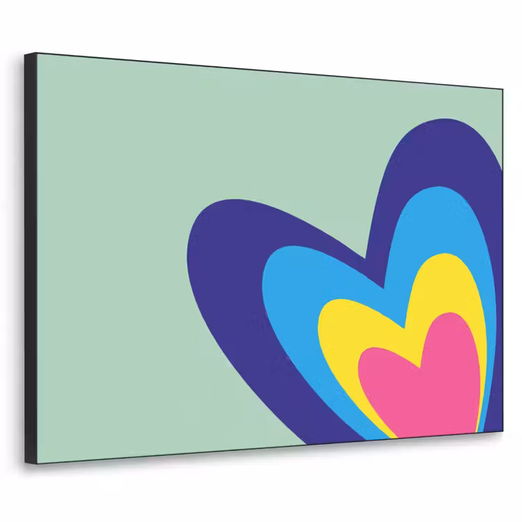 Hartjes - Kleurrijk - Valentijn Textielframe - compleet frame klein -3d