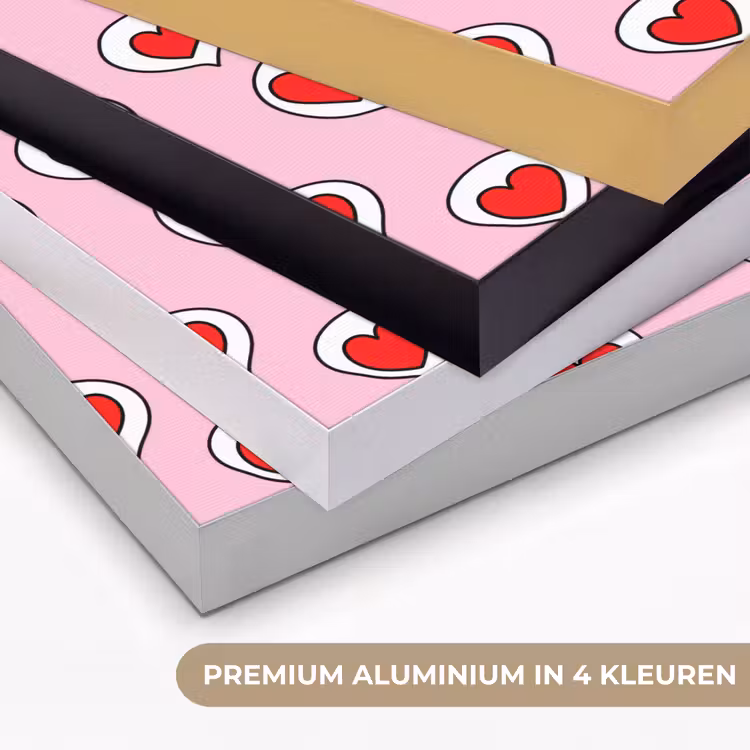 Hartjes - Patroon - Rood Textielframe zwart klein 947 -USP_kleurenNL