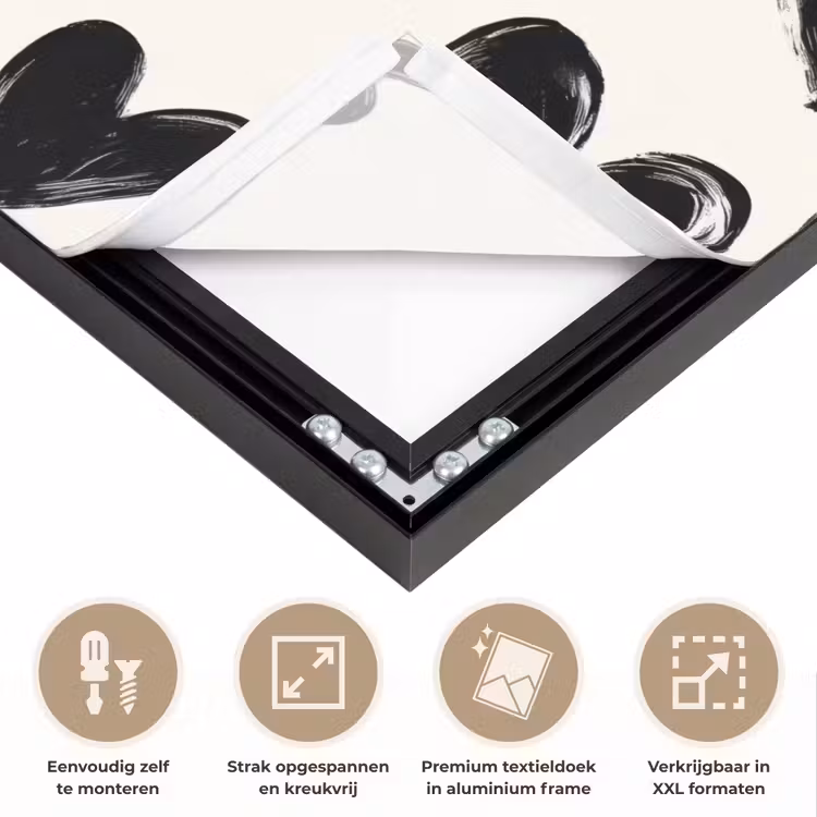 Hartjes - Patroon - Zwart Textielframe zwart klein 947 -USP_feed_closeupNL