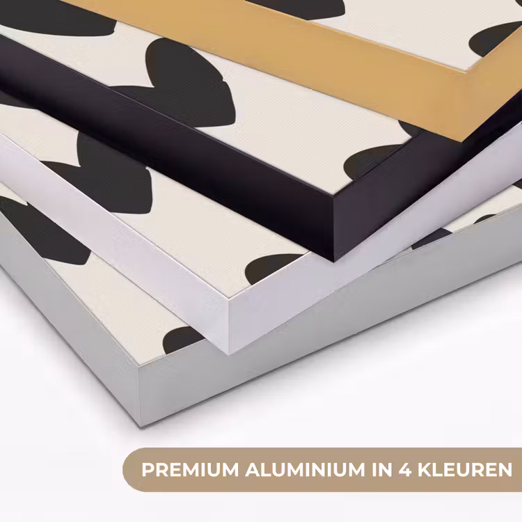 Hartjes - Zwart - Beige Textielframe zwart klein -USP_kleurenNL