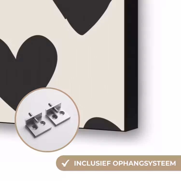 Hartjes - Zwart - Beige Textielframe zwart klein -USP_ophangsysteemNL